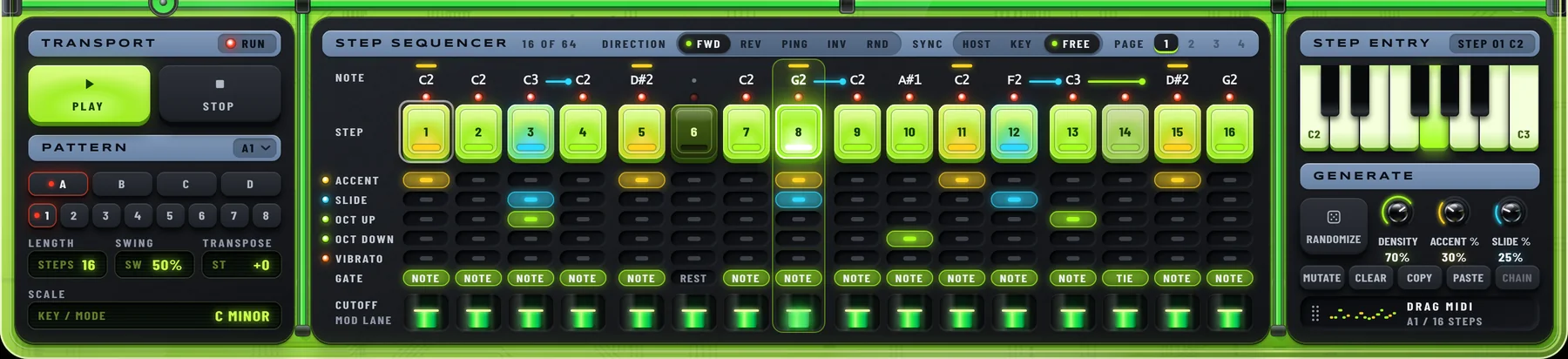AcidBeast — Step sequencer