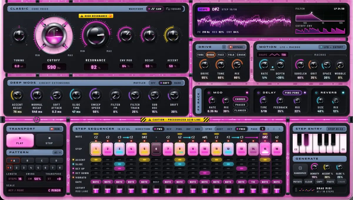 AcidBeast in the Clear Magenta skin