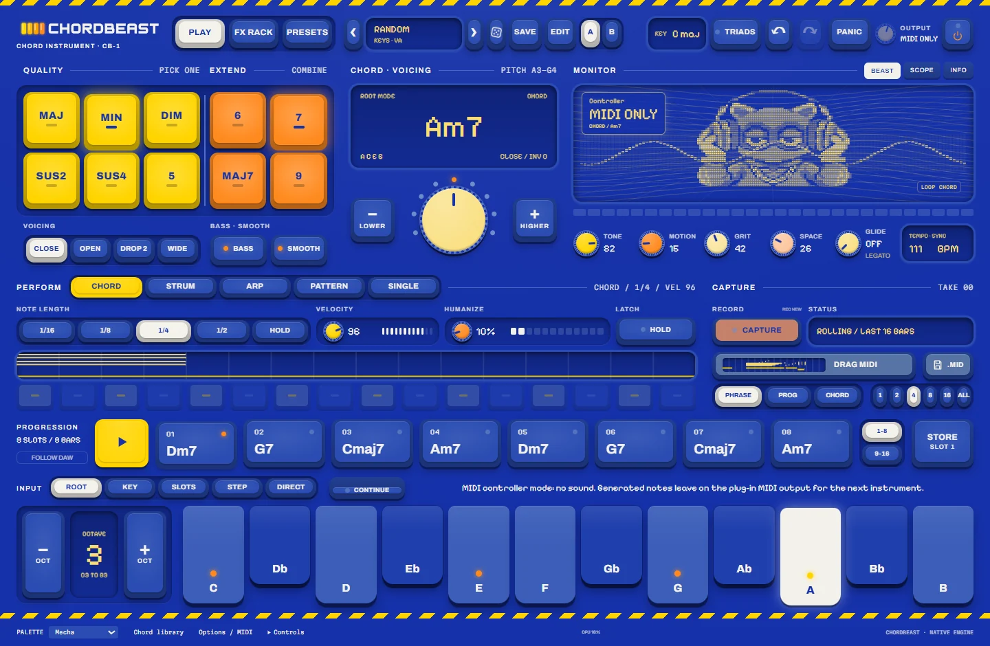 ChordBeast — MIDI-only controller mode