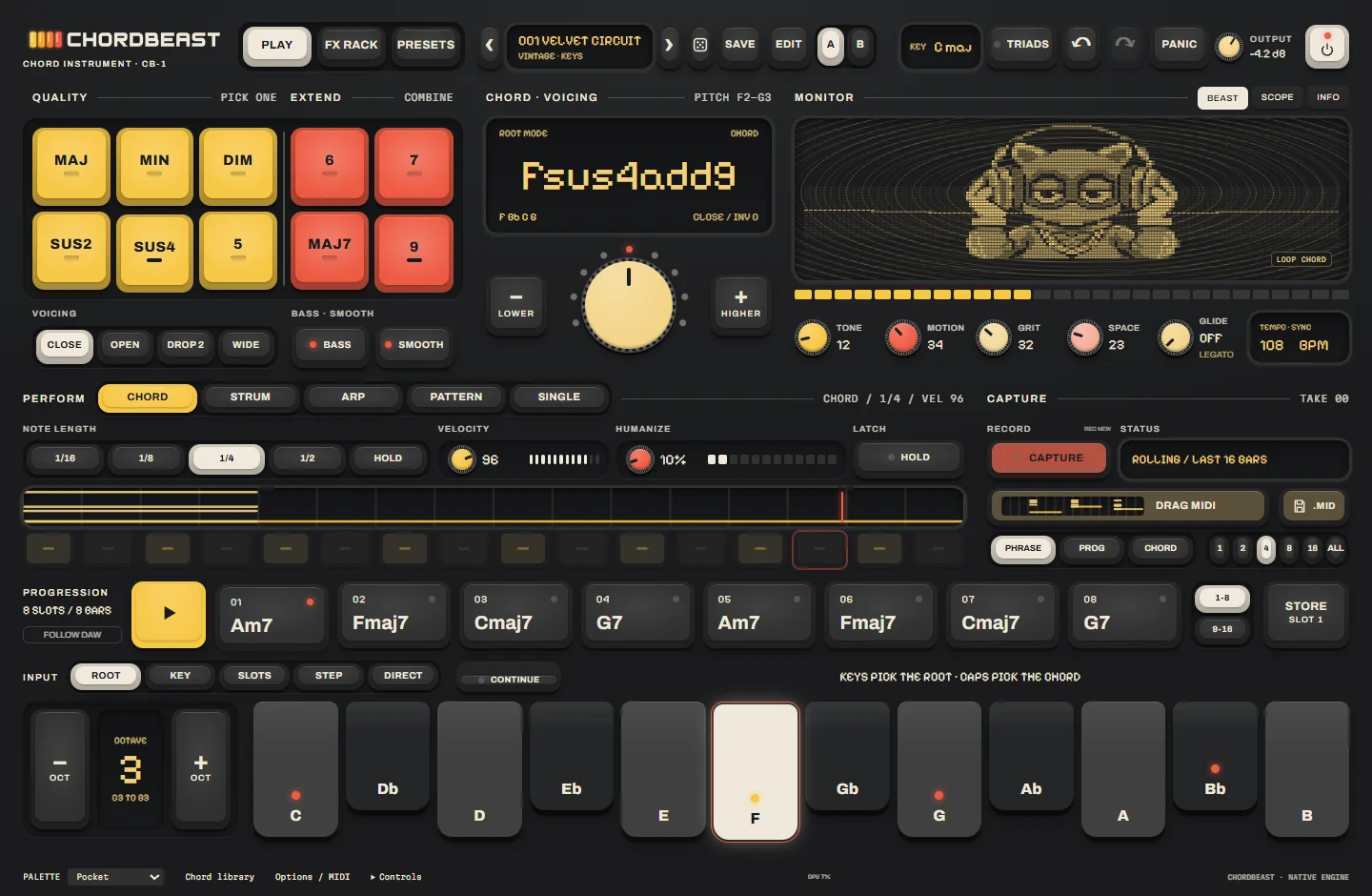 ChordBeast — Extensions combined · Fsus4add9