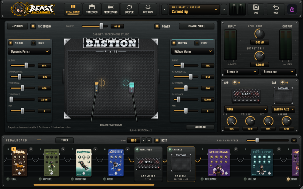 BeastGuitarStudio — BASTION cab + mic studio