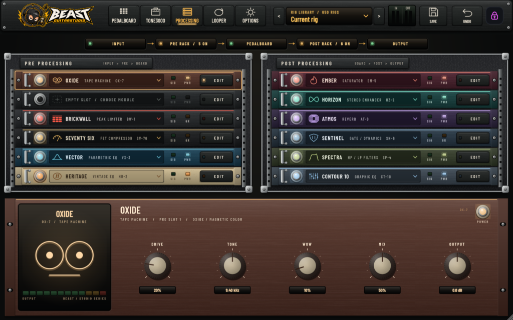 BeastGuitarStudio — Processing racks