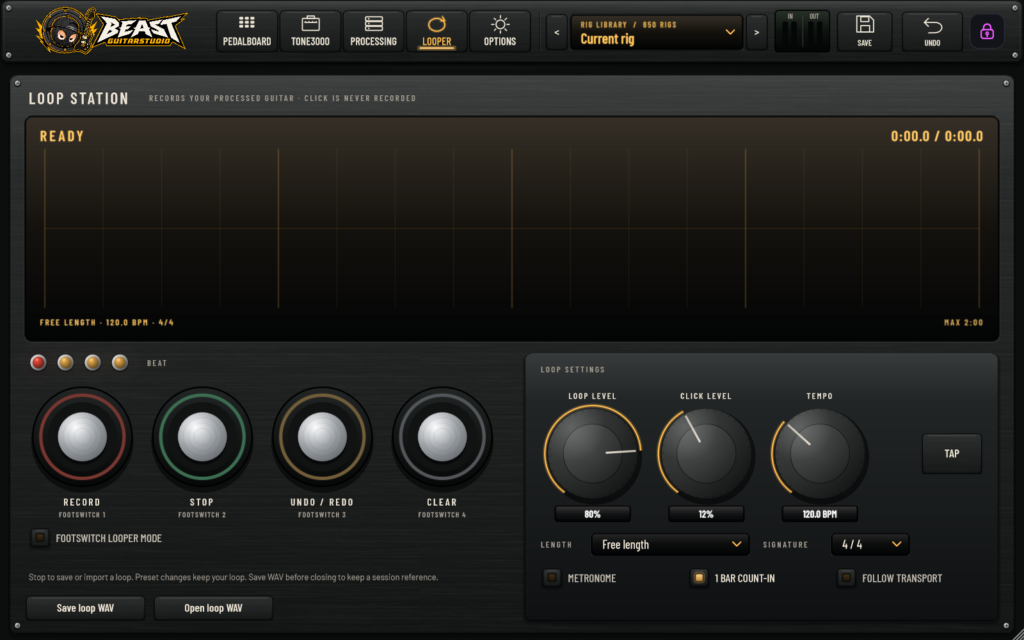 BeastGuitarStudio — Loop station