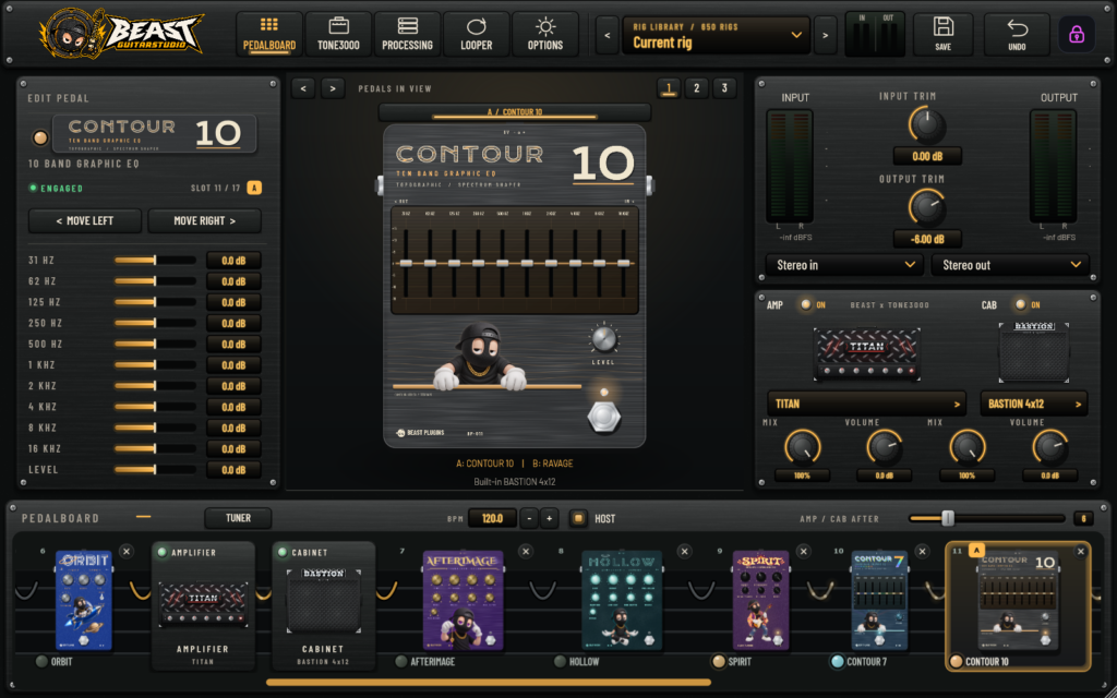 BeastGuitarStudio — CONTOUR graphic EQ